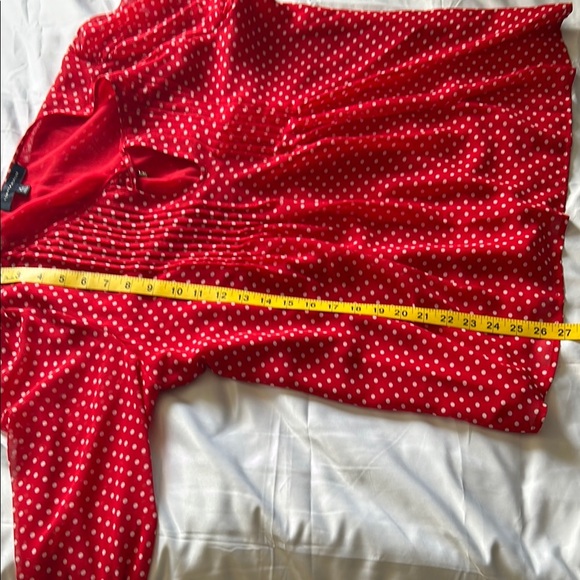 Tommy Hilfiger Red 3/4 Sleeve Blouse with Peter Pan Collar - Picture 4 of 6